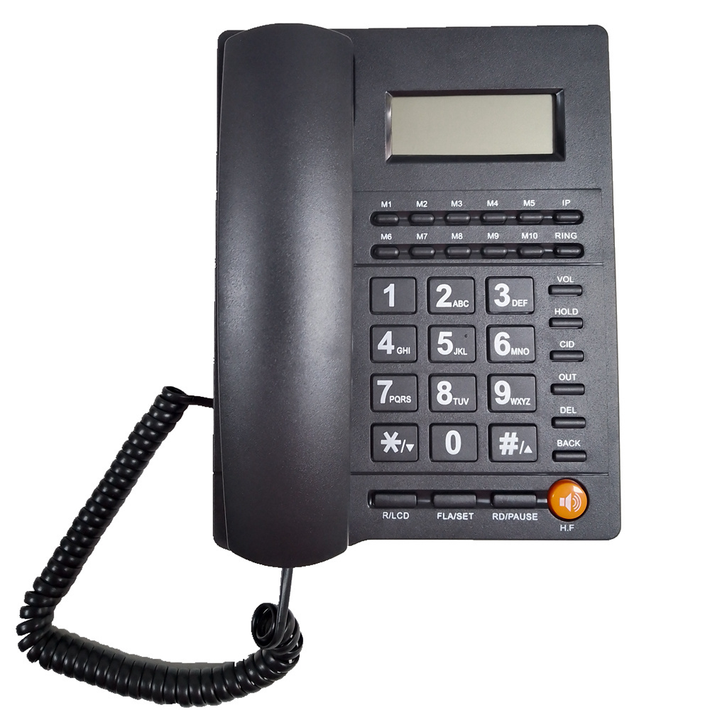 Corded Caller ID Telephone Big LED Display Analogue Landline 10 Speed Dial Buttons Wired Telephones