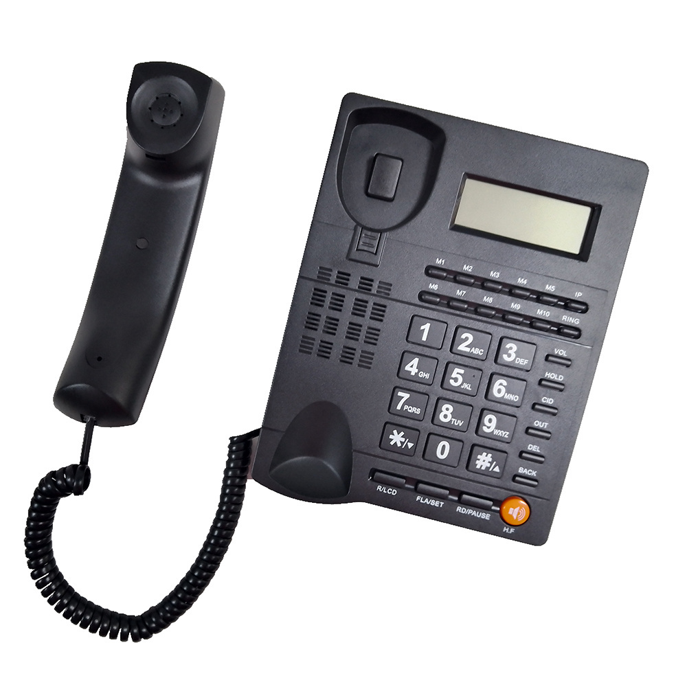 Corded Caller ID Telephone Big LED Display Analogue Landline 10 Speed Dial Buttons Wired Telephones