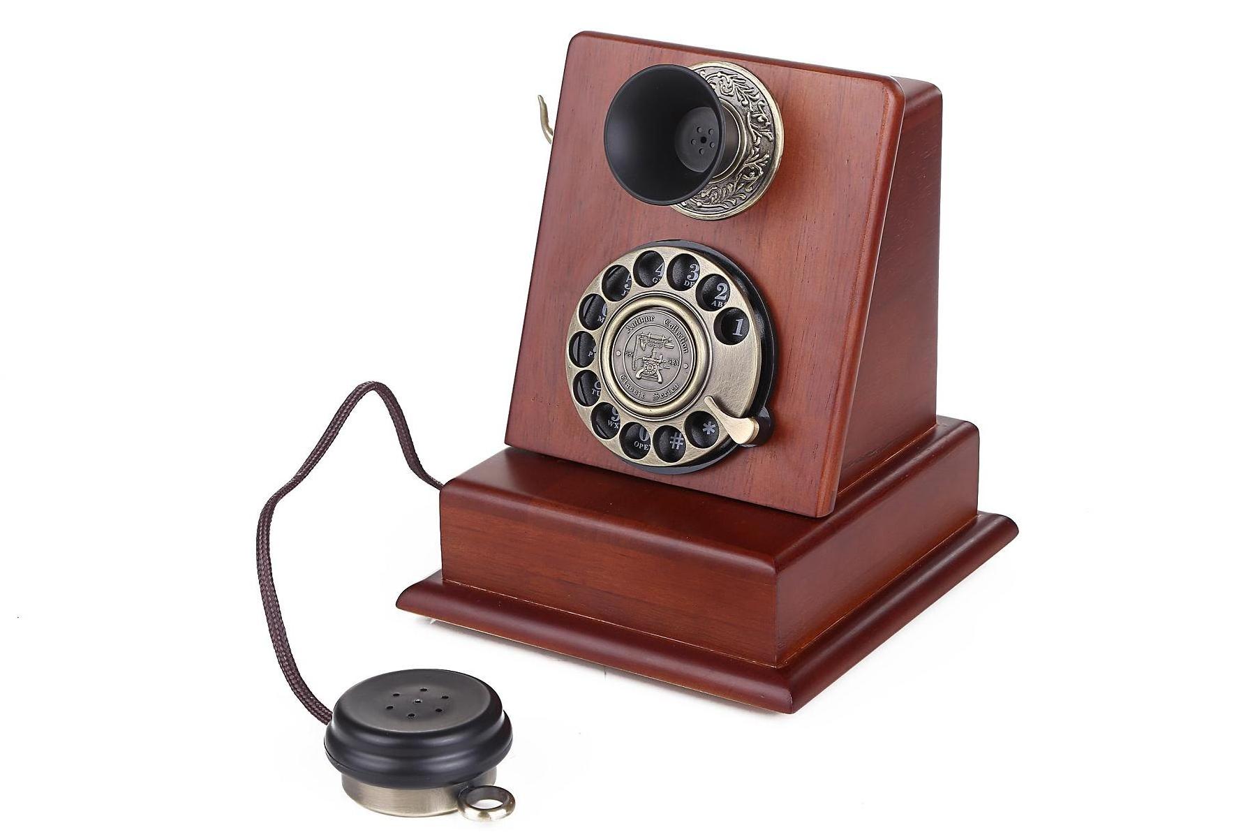 Retro Design Landline Telephone Antique Wall-Mount Phone Vintage STYLE old fashioned Rotary Dial Home and office Telephone