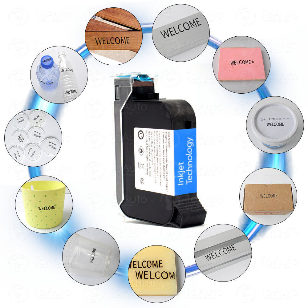 Original Ink Cartridge for Handheld Inkjet Printer 42ml Quick-Dry Replacement Waterproof Handheld Printer Ink Cartridge Black