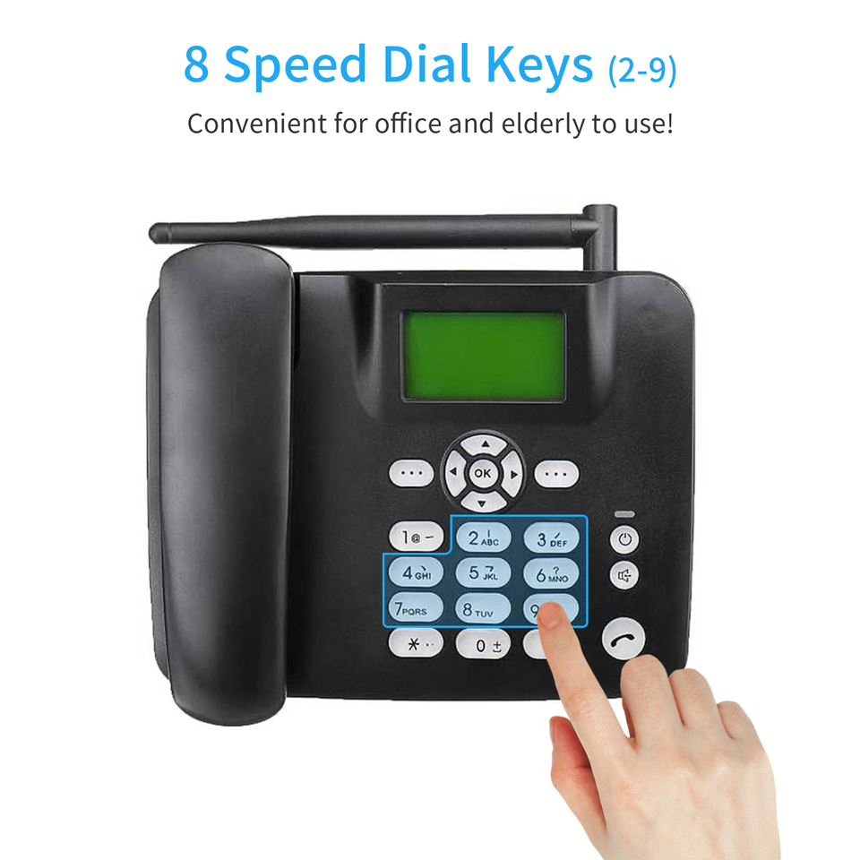 Wireless Wifi landline phone with dual Sim card and headphone jack 2G 3G 4G GSM cordless phone