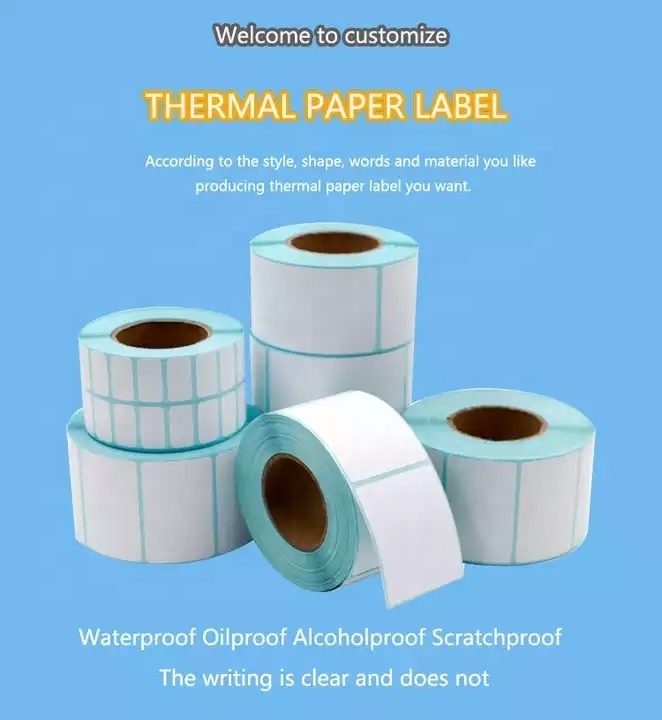 Custom 100x150 thermal Transfer sensitive sticker roll white direct thermal labels