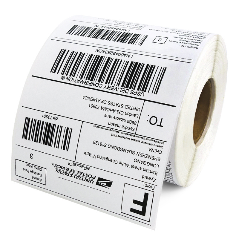 Wholesale Blank White 4*6 Direct Thermal Barcode Paper Labels Sticker Rolls