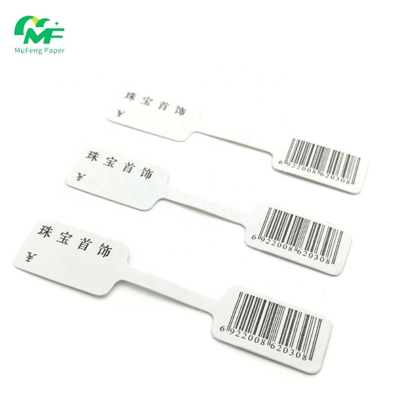 Customized Private Logo 25*15mm Necklace Ring Glasses Jewelry Price Tag Sticker Label For Qr Code Barcode Printing