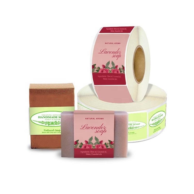 Custom Printing Private Label Hand Made Wholesale Waterproof Organic Face Soap Bar Sticker Labels