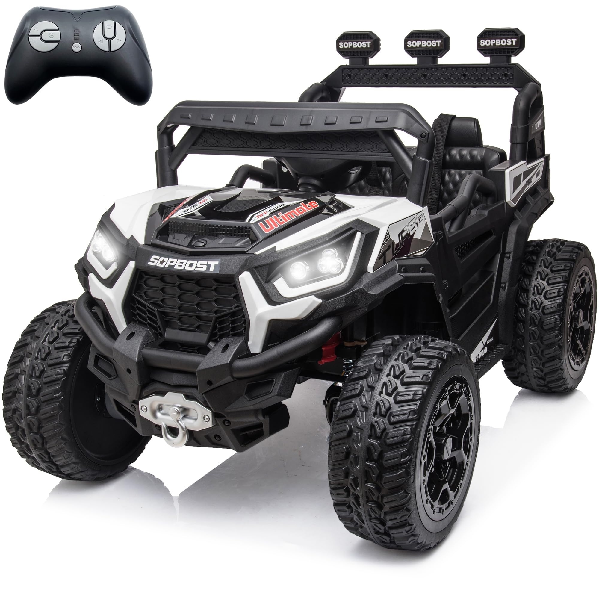 Kids Ride On Car with Remote Control 4WD Battery Powered Kids Toys Electric Vehicles Off-Road UTV Buggy, Spring Suspension