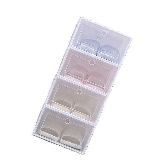 Custom Wholesale Magnetic Stackable Foldable Plastic Clear  PET Acrylic Sneaker  Container Storage