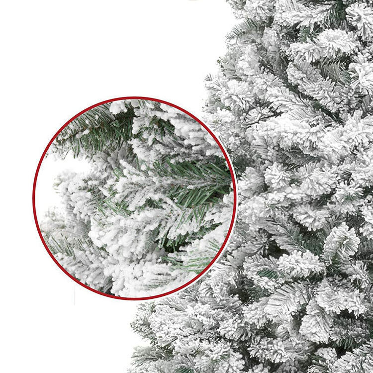 6ft Premium Artificial Holiday Christmas Pine Snow Flocked Tree for Home Office Party Decoration Christmas Tree