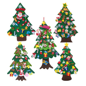 Wall Hanging DIY Home Decoration 3D Felt Craft Kits Christmas Tree Set For Children Kids Merry Christmas