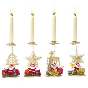 New Christmas Wrought Iron Candle Holder Desktop Decoration Background Christmas Candle Holder