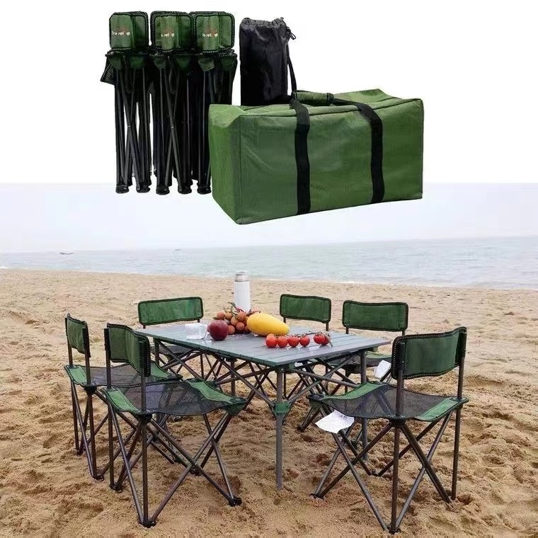 Aluminum  Mountain Outdoor Folding Table Portable Camping Picnic dining Table with chair