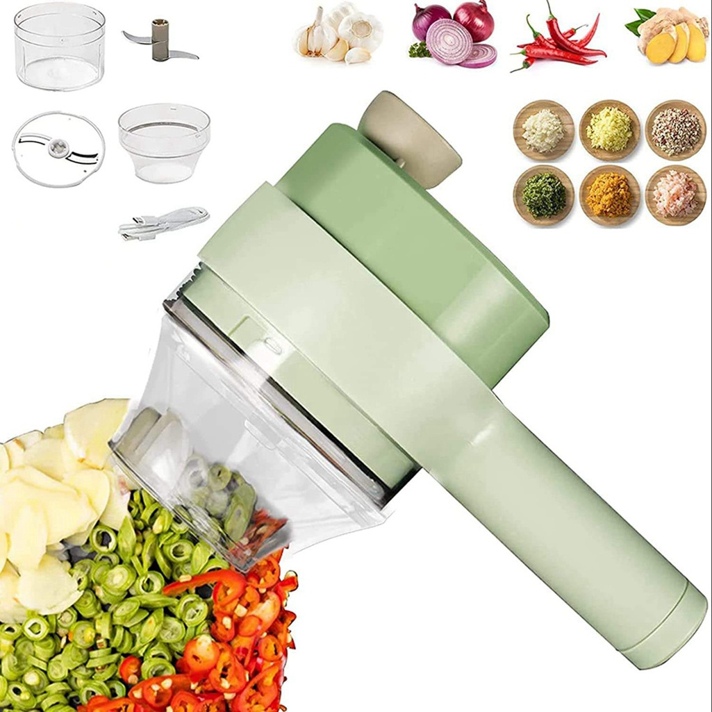 Multifunctional Electric Vegetable Cutter Slicer Garlic Mud Masher Garlic Chopper Cutting Pressing Mixer Food Slicer Kitchen