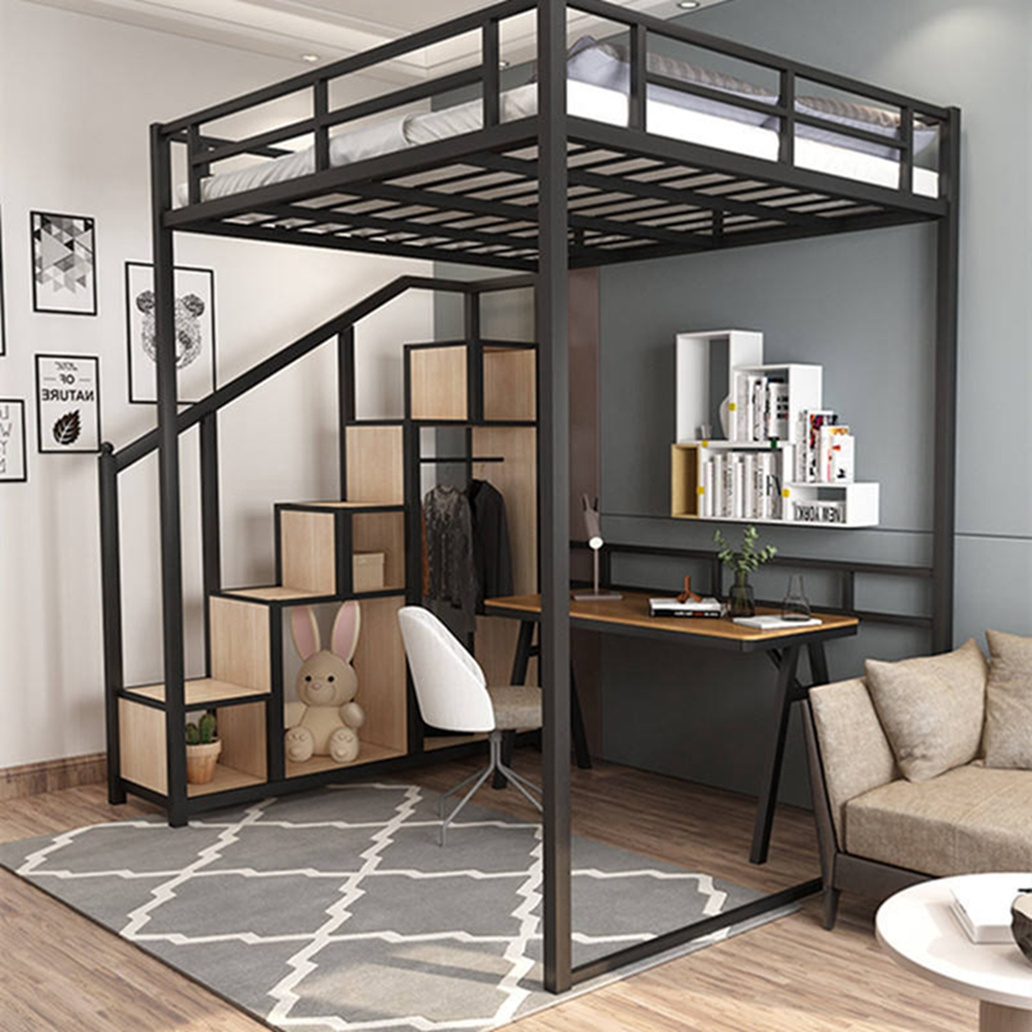 Hotel Hostel Use Metal Bunk Bed Frame Steel Double Decker Metal Loft Bunk Bed Modern Metal Loft Bunk Bed With Storage