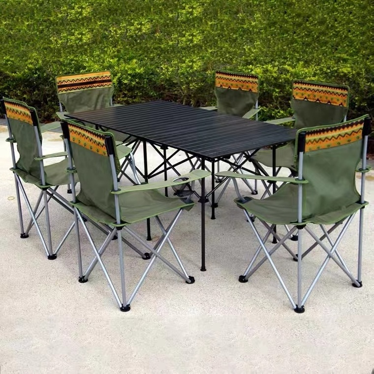 Aluminum  Mountain Outdoor Folding Table Portable Camping Picnic dining Table with chair