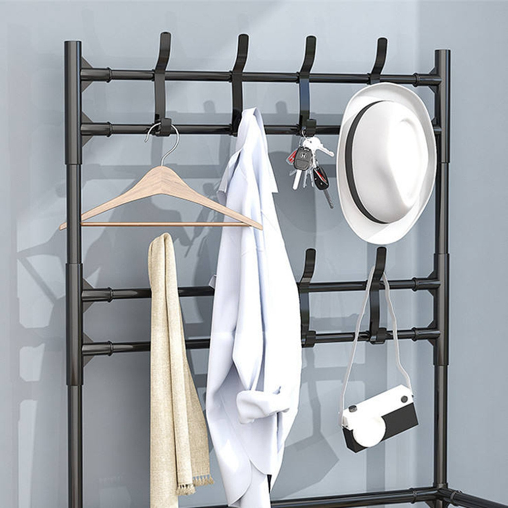 New Shoe Shelf Multi-Layer Storage Organizer Standing Clothes Rack shoe rack with hanger rack