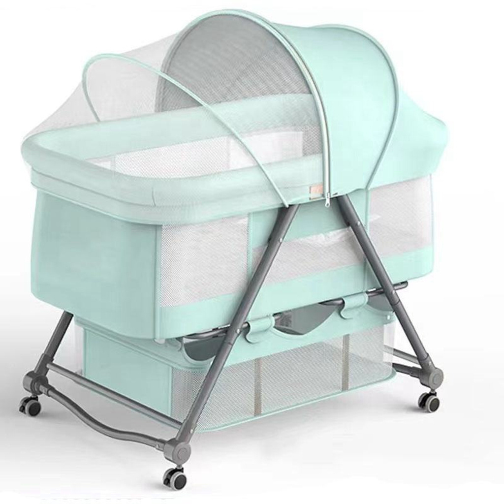 latest design high standard exquisite safe bedroom furniture newborn baby cribs swing cradle bassinet with cover sunscreen