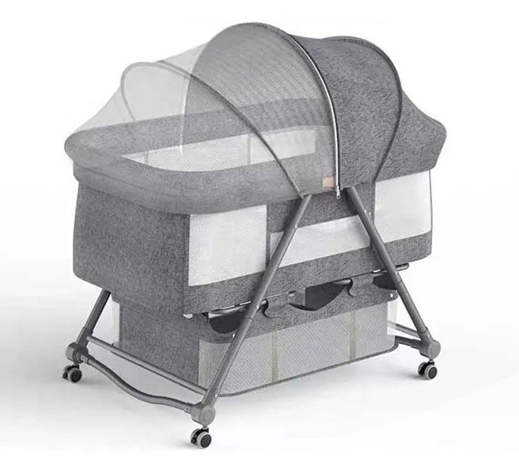 latest design high standard exquisite safe bedroom furniture newborn baby cribs swing cradle bassinet with cover sunscreen