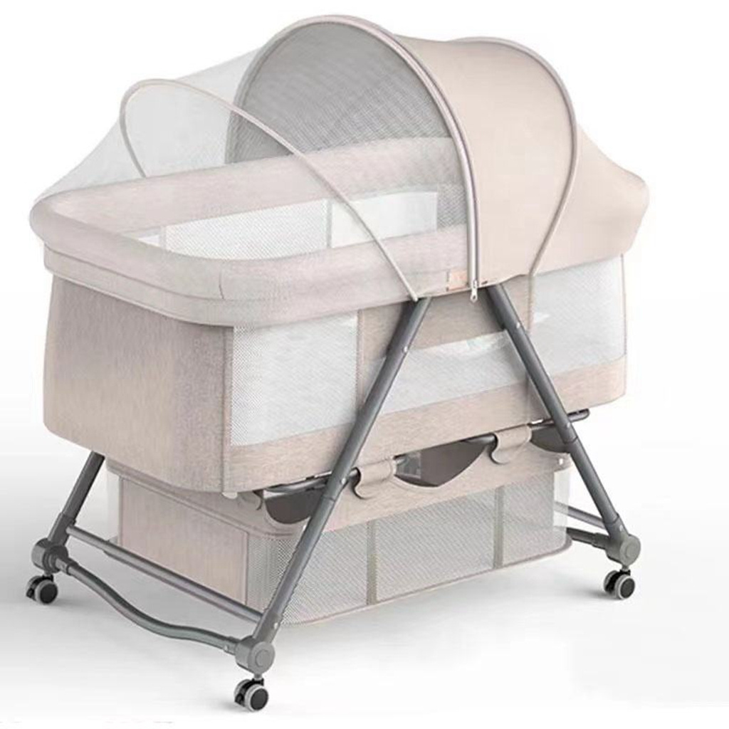 latest design high standard exquisite safe bedroom furniture newborn baby cribs swing cradle bassinet with cover sunscreen