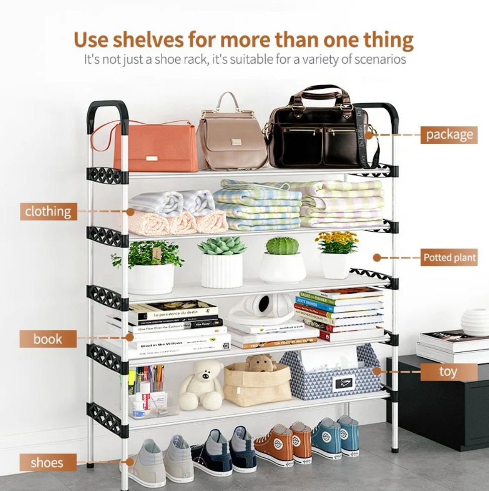 manufacturer wholesale Stainless steel storage rack shoe cabinet multi-layer simple shoe rack organizer