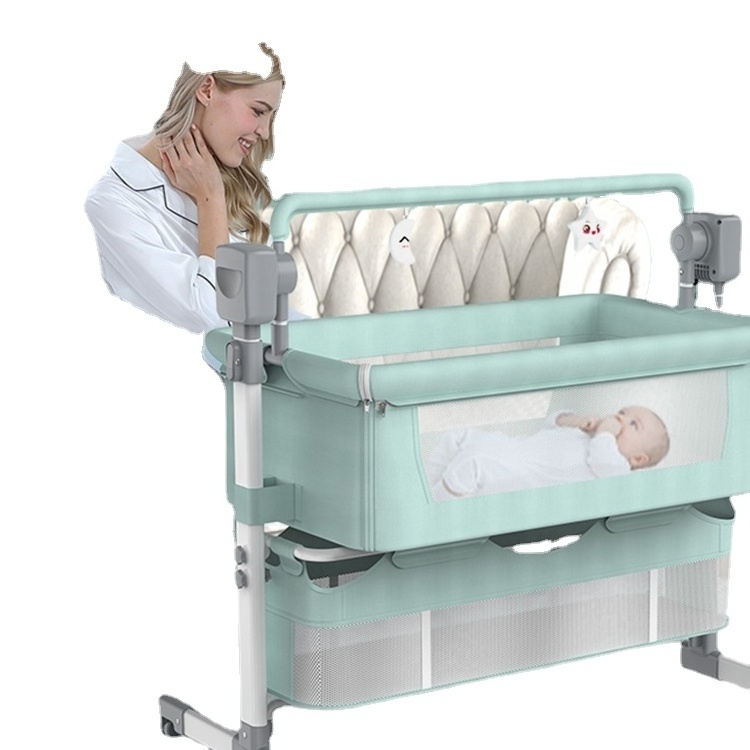 Low Price Buff Baby Mini Crib China New Born Baby Bed Crib Metal Baby Cribs For Girls