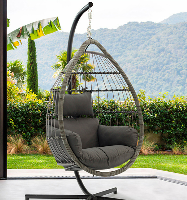 New Product Bedroom Egg Swing Outdoor Metal Egg Swing Cushion Modern Egg Swing Chair Cushions