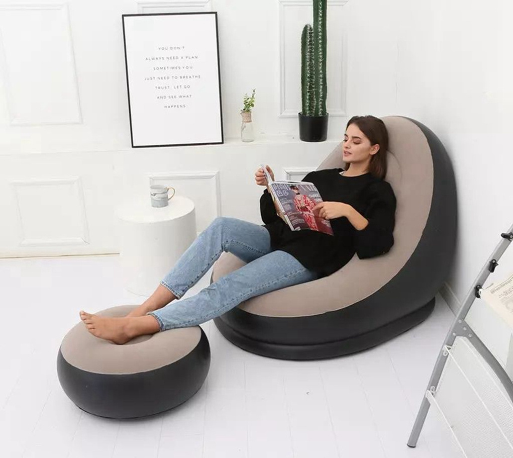 Bean Bag Inflatable Chair with Household Air Pump Air Inflatable Sofa Couch Lounge Gaming Chair for Indoor Livingroom Bedroom