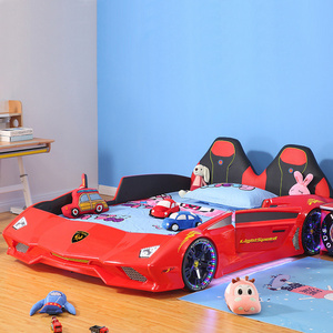 Wholesale High Quality ABS Plastic Full Size LED Light Kid Child Race Car Bed with Music for Boy Kids Beds