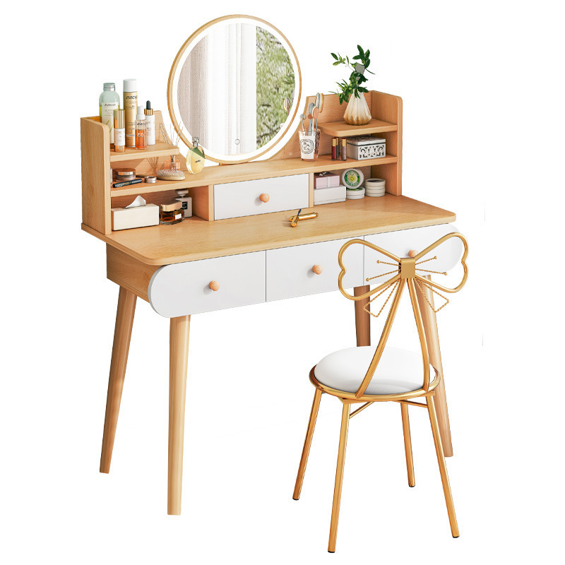 New Arrival Oak Table Wooden Makeup Table Vanity Bedroom Dresser Living Room Lucite Acrylic Vanity Table