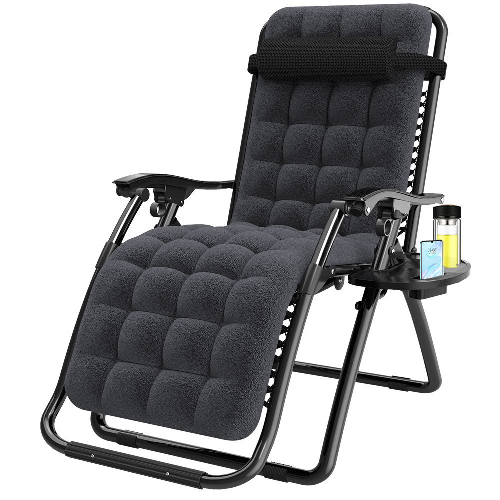 Outdoor Folding Adjustable Zero Gravity Chair Reclining Chair  Lounge Chair with Soft Pad