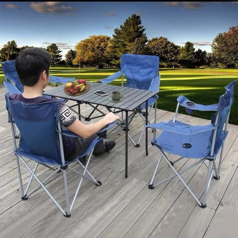 Aluminum  Mountain Outdoor Folding Table Portable Camping Picnic dining Table with chair