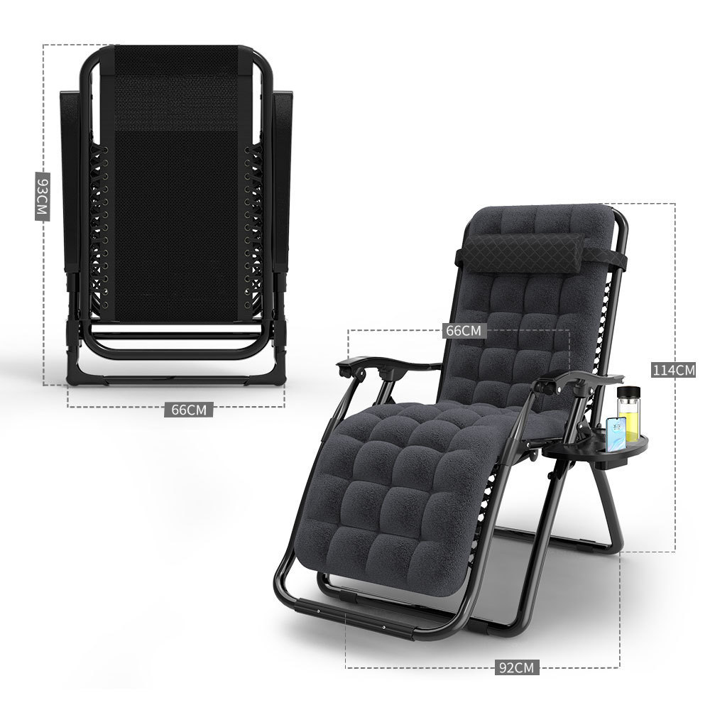 Outdoor Folding Adjustable Zero Gravity Chair Reclining Chair  Lounge Chair with Soft Pad