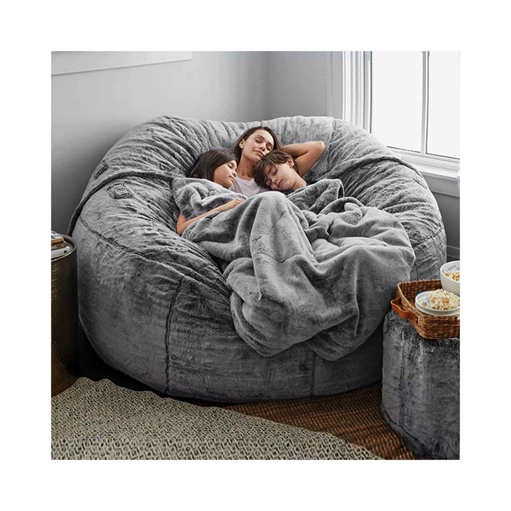 Lounge in Style with a 7-Foot Bean Bag Chair for Adults: Foam Comfort and a Stylish Cover (Cover only)