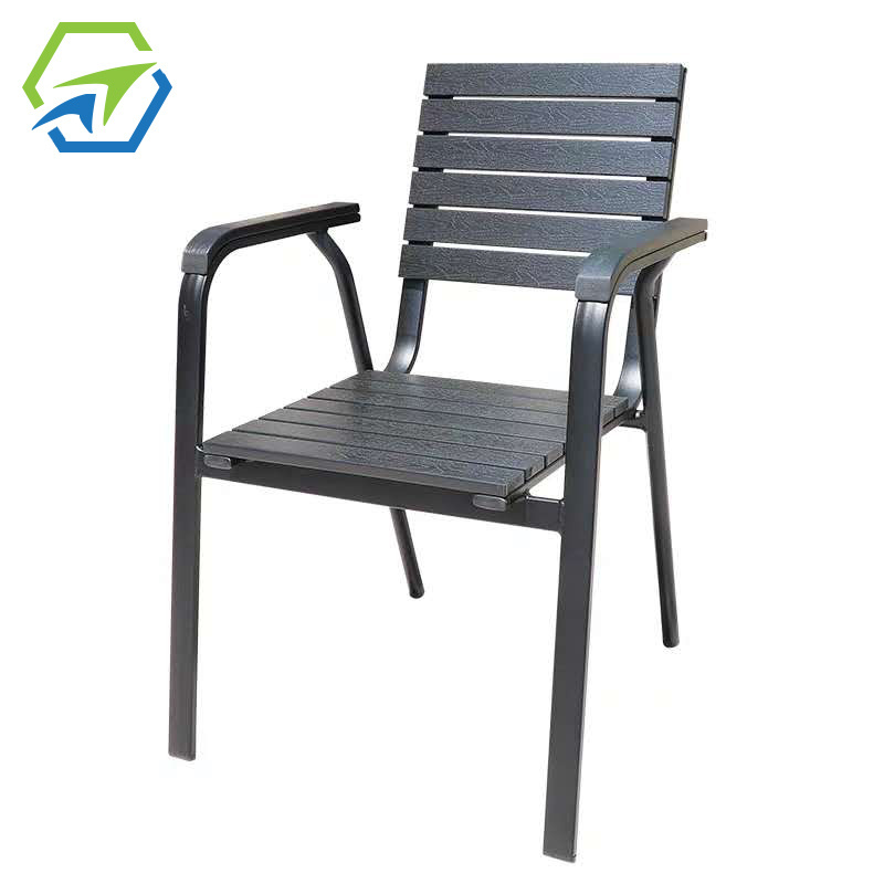 Outdoor Cheap Modern Metal Steel Iron Sling Plastic Wood Stackable Stacking Arm Terrace Bistro Patio Chairs Garden Chair Outdoor