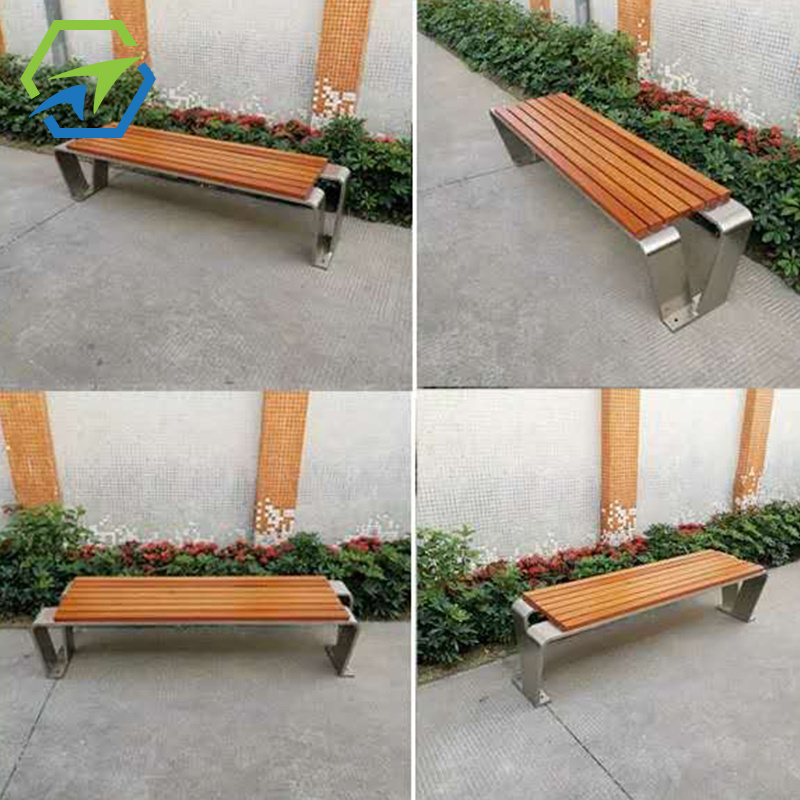 2020 New outdoor backless public wooden bench