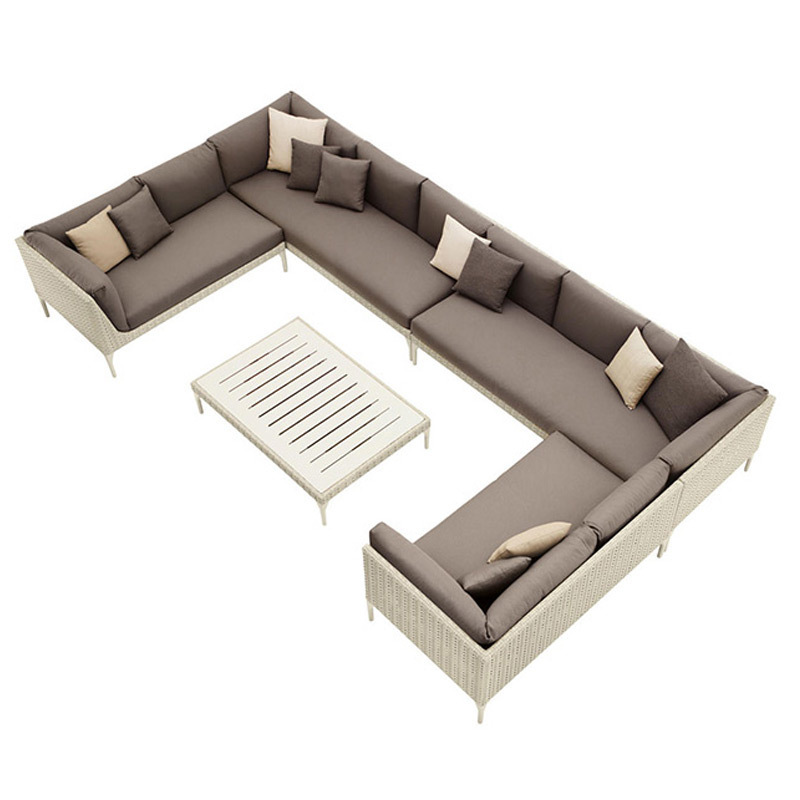 2020 luxury modern rattan garden furniture extra large sofa set