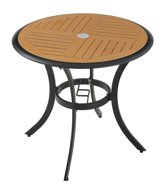 Square Round Rectangle Outdoor Dining Table,Patio Furniture Wood-Like Tabletop with Umbrella Hole for Deck,Backyard,Lawn,Garden