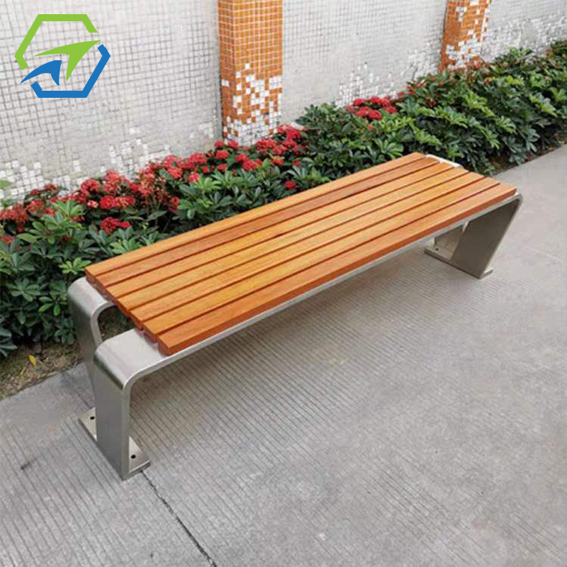 2020 New outdoor backless public wooden bench