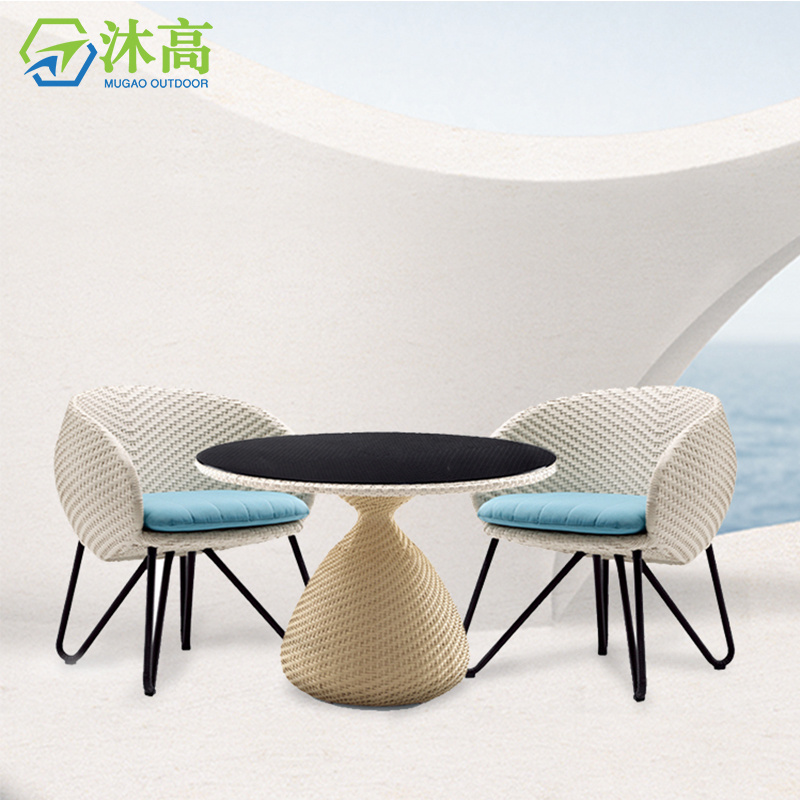 Rattan dining armchair  table and chairs set patio dining room outdoor rattan dining set PE rattan garden furniture set