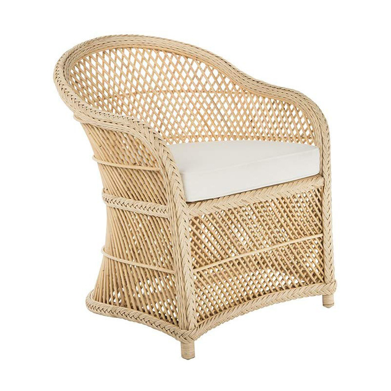 New Arrival Urban Accent Natural Rattan Outdoor Bistro Modern Cane Lounge Chair