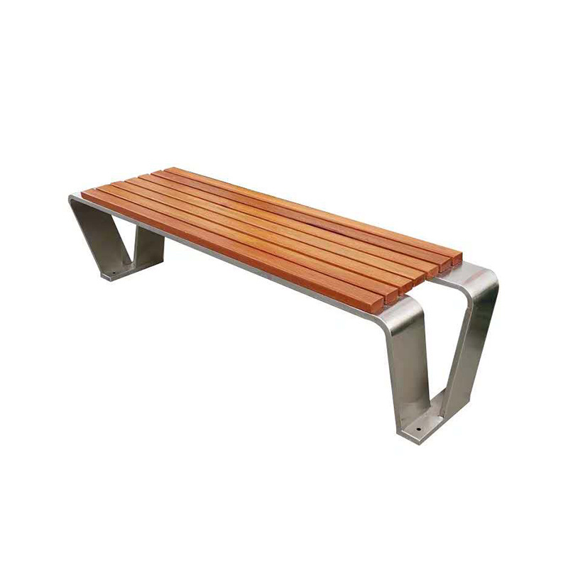 2020 New outdoor backless public wooden bench