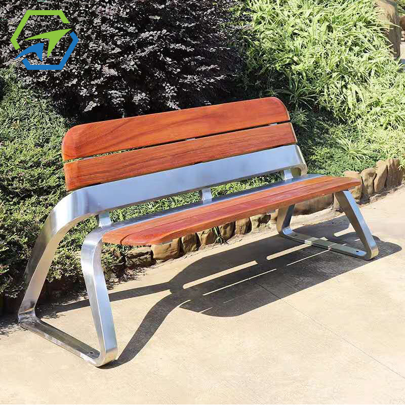 Outdoor Bench Garden Metal Leisure 304 Stainless Steel Bench Street Seat Garden Chair Park Bench