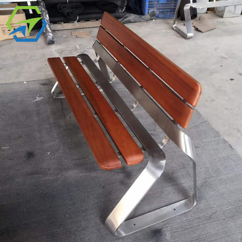 Outdoor Bench Garden Metal Leisure 304 Stainless Steel Bench Street Seat Garden Chair Park Bench