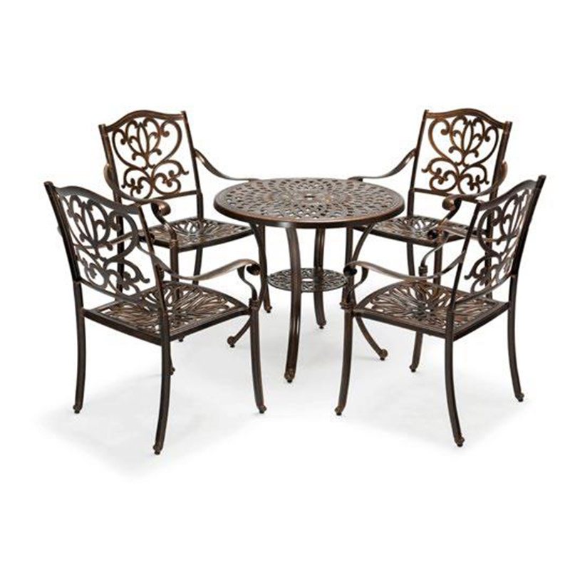 Outdoor Garden Furniture Sets Plastic Rattan Dining Chair Table 4Seater Wicker Patio Outdoor Furniture 5Pcs Garden Set