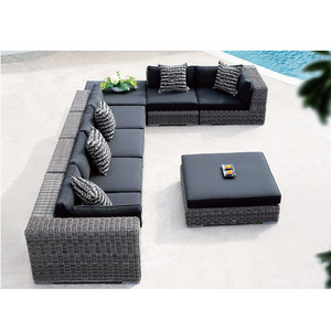 hotel resort outdoor furniture Contemporary outdoor garden sets simple design rattan wicker sofa set patio furniture