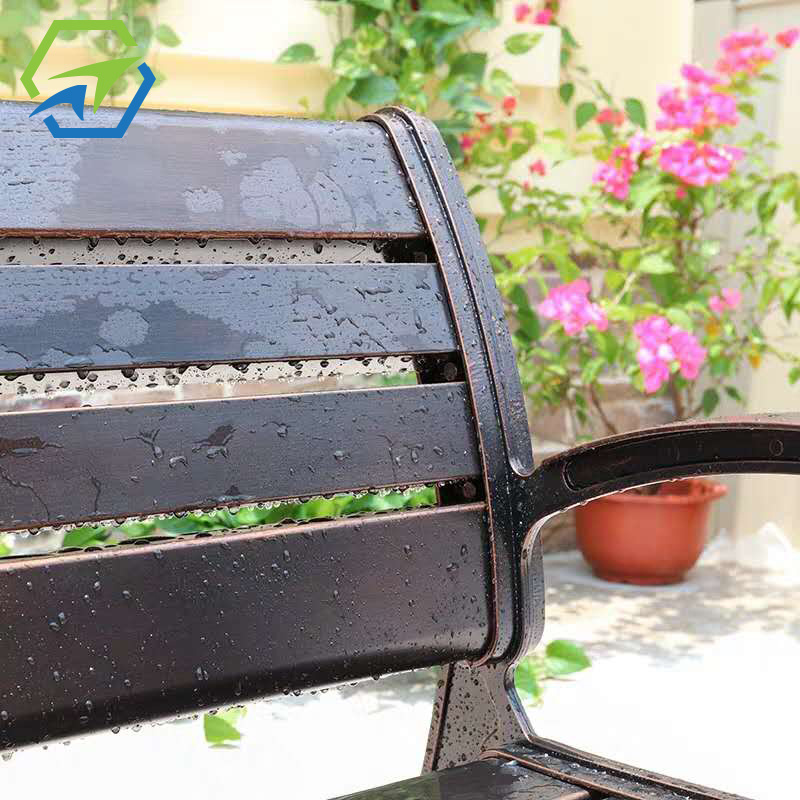 Garden Rustic wooden bench Seating Modern Customize Outdoor Iron Solid Wood Bench Slat