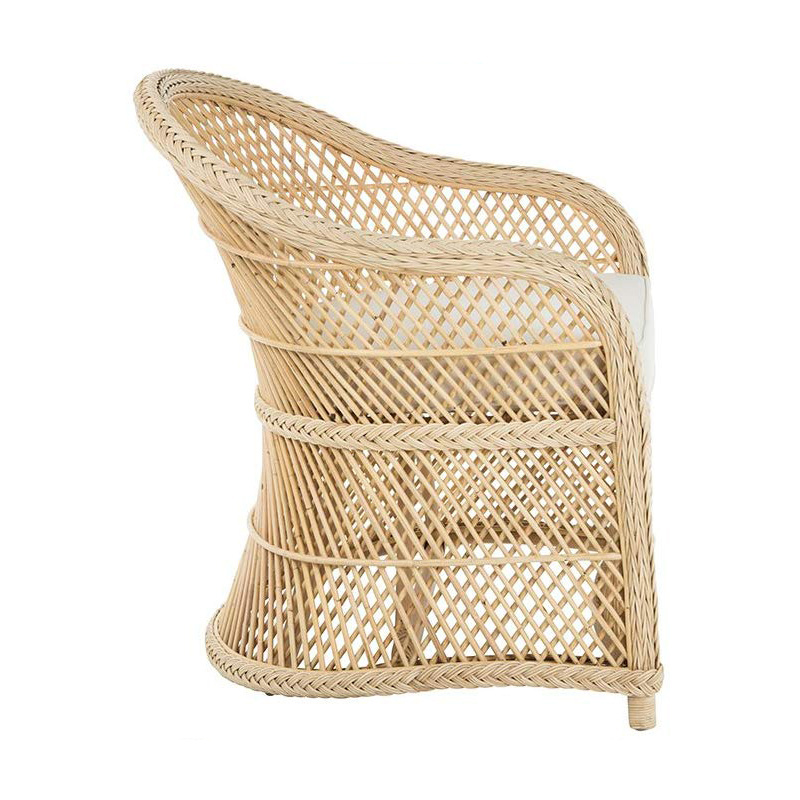 New Arrival Urban Accent Natural Rattan Outdoor Bistro Modern Cane Lounge Chair