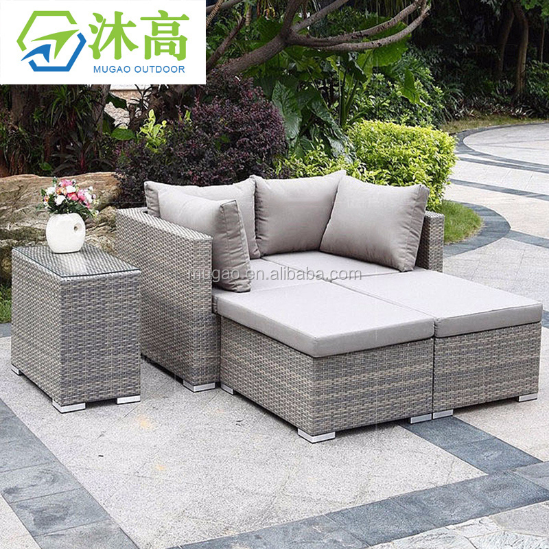 Best Selling Outdoor Garden Lounge Chair Seating Patio Chair Sets Wicker Set Rattan Furniture With Ottoman