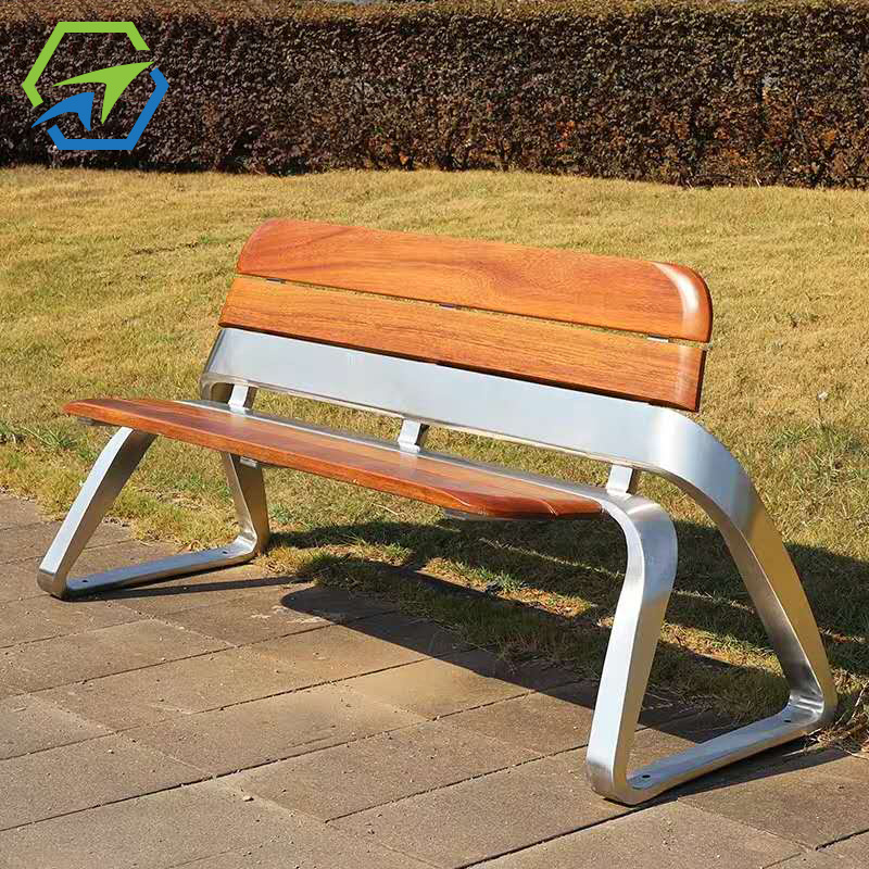 Outdoor Bench Garden Metal Leisure 304 Stainless Steel Bench Street Seat Garden Chair Park Bench