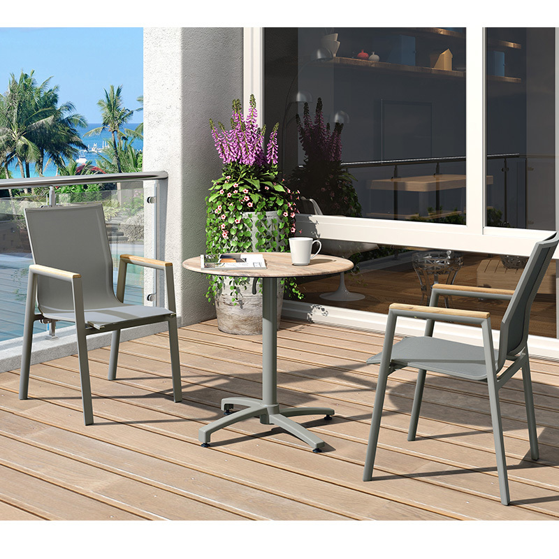 Restaurants Hotels Residential balcony 3 piece patio set cafe table and 2 chairs aluminum outdoor garden furniture set