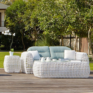 Mugao Furniture natural white outdoor garden furniture set rattan sofa outdoor garden sets patio furniture